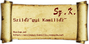 Szilágyi Kamilló névjegykártya