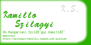 kamillo szilagyi business card